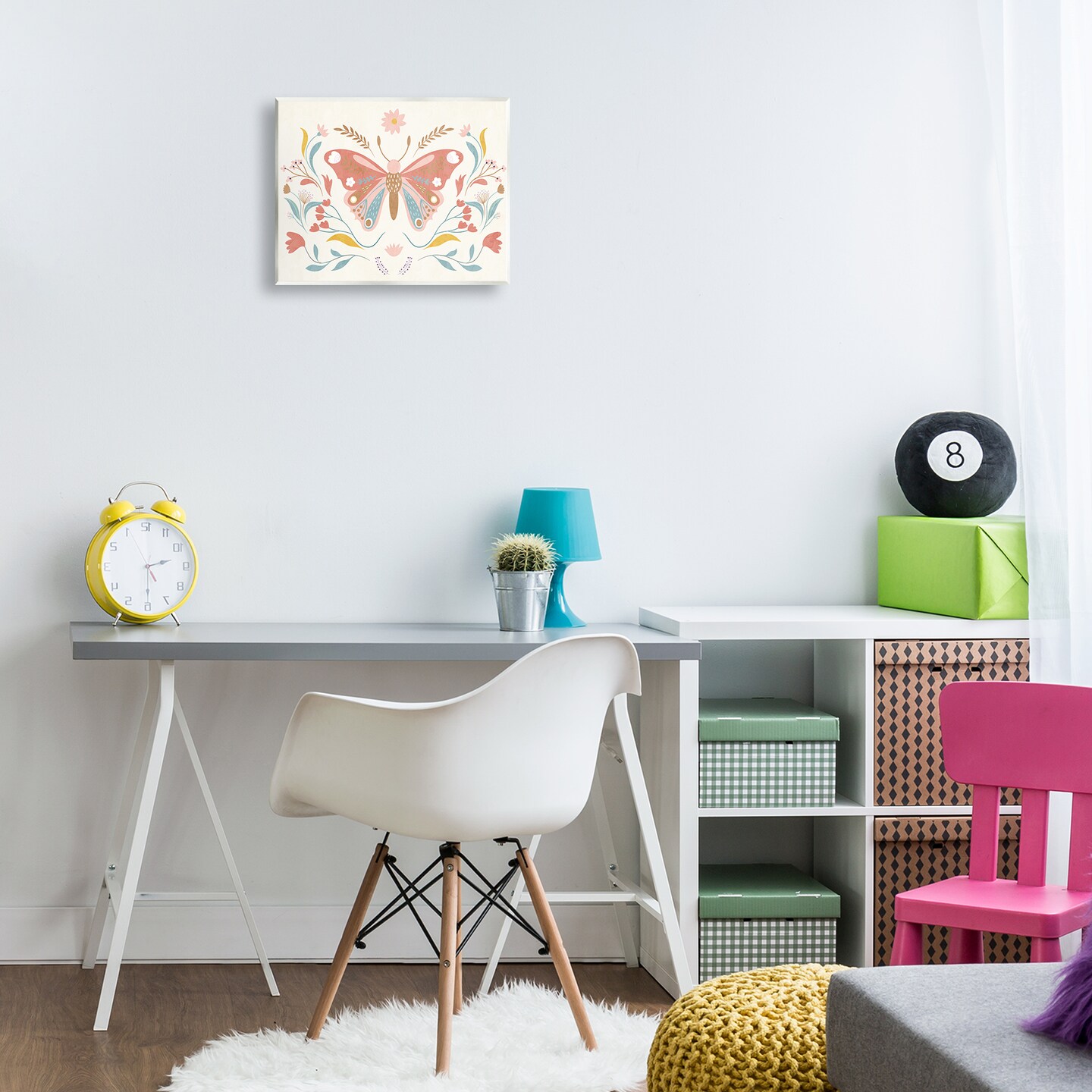 Stupell Industries Boho Folk Butterfly Wall Plaque Art Design by Kim Allen