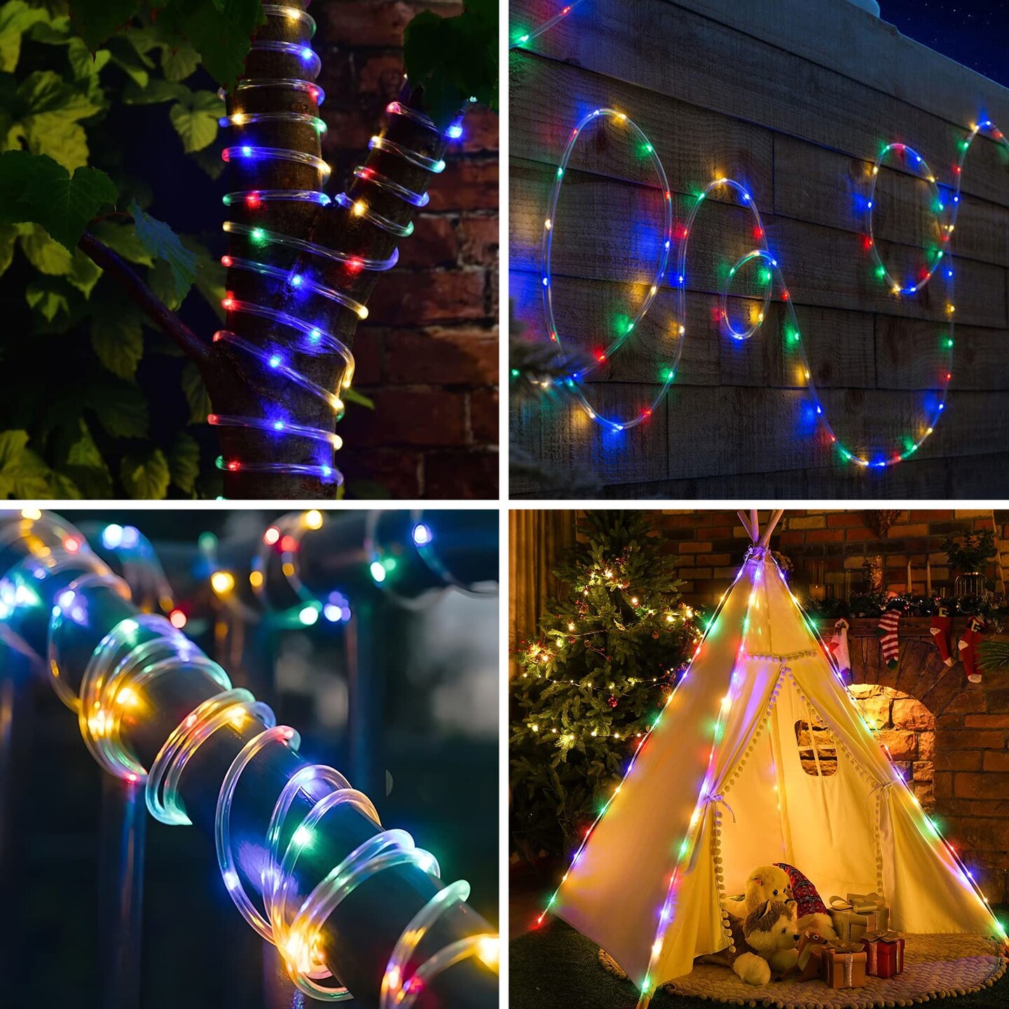 66 ft 200 LED Rope Lights Outdoor, Waterproof 16 Colors Changing String Lights Plug in with Remote Control Indoor Twinkle Fairy Lights for Bedroom Garden Party Halloween Christmas Decorations