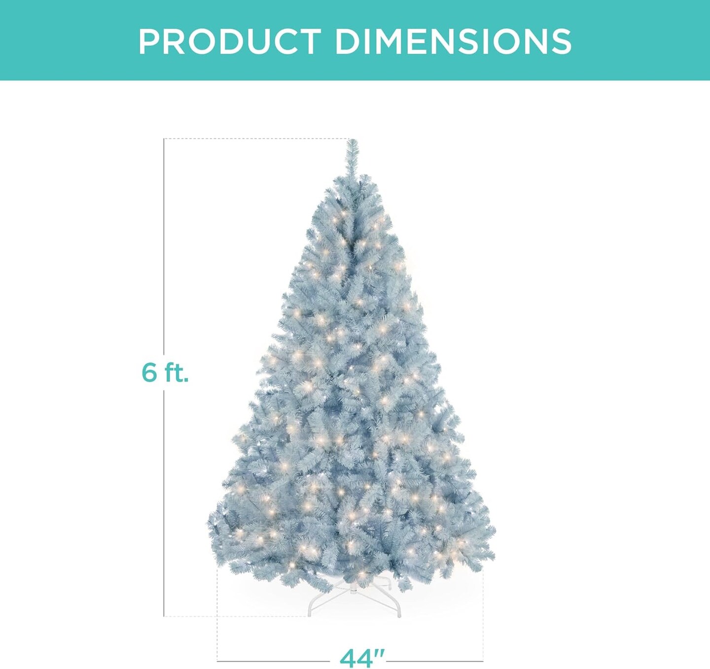 Artificial Christmas Tree Hinged Pine with 250 Lights, 1,000 Tips &#x26; Foldable Base Pre-Lit Outdoor Holiday Decor