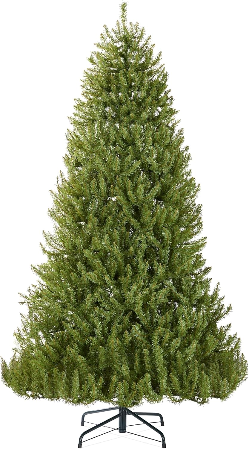 Unlit Nordic Fir Christmas Tree, Full Artificial Hinged Holiday Tree with 6,800 Realistic Branch Tips and Sturdy Metal Base