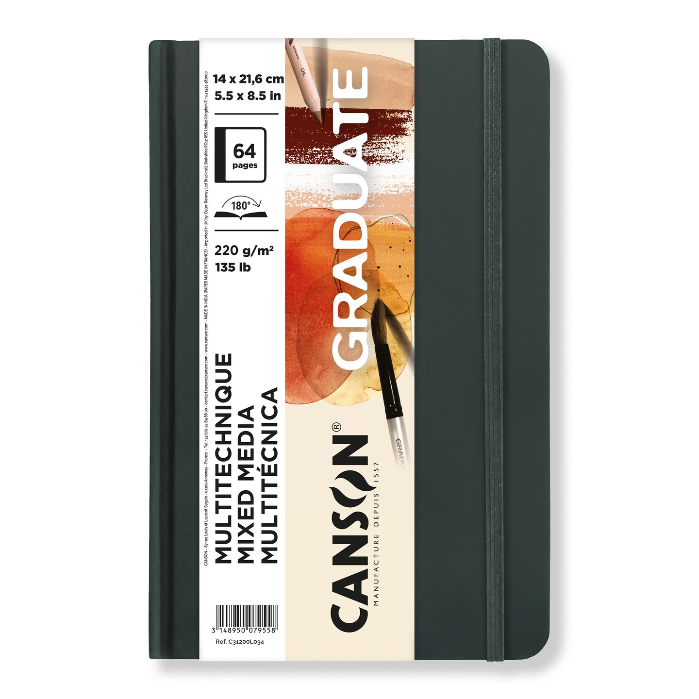 Canson Graduate Mixed Media Book Natural 5.5&#x22;x8.5&#x22;-32 sheets