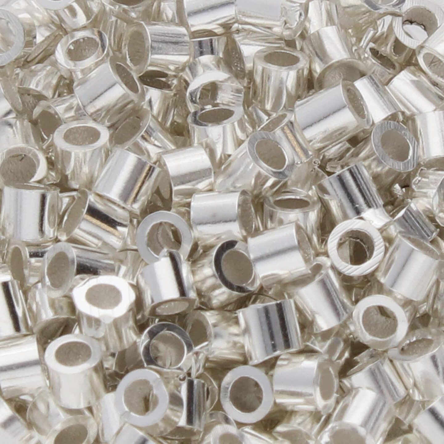 The Beadsmith Tube Crimp Beads, 2 x 2mm, 400 Pieces, Silver Color, Uniform Cylindrical Shape, No Sharp Edges, Designed to Secure The Ends of Jewelry Stringing Wires and Cables