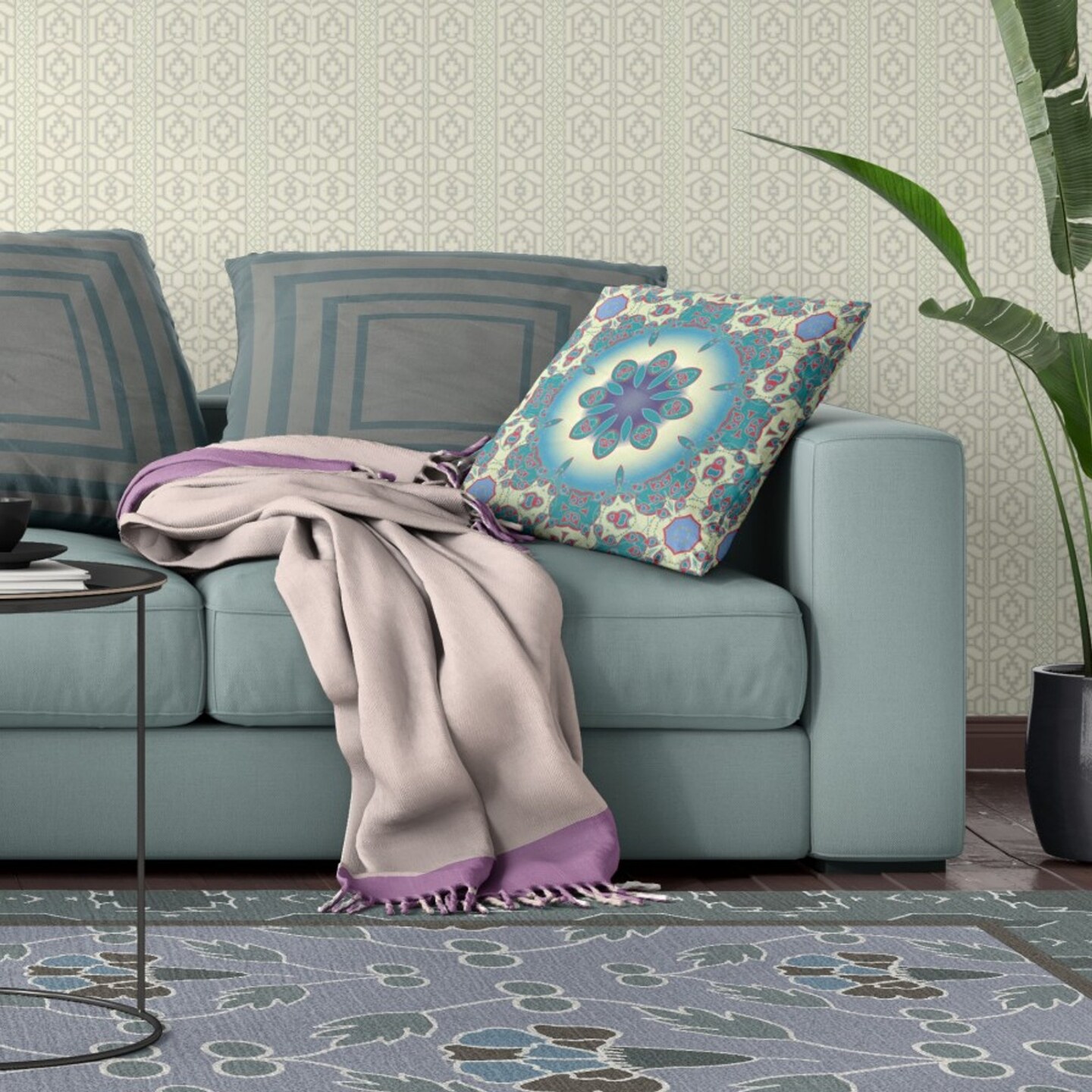 Edge Collections - 18" x 18" - Multicolor - Colorful Geometric Throw Pillow - 1 Piece