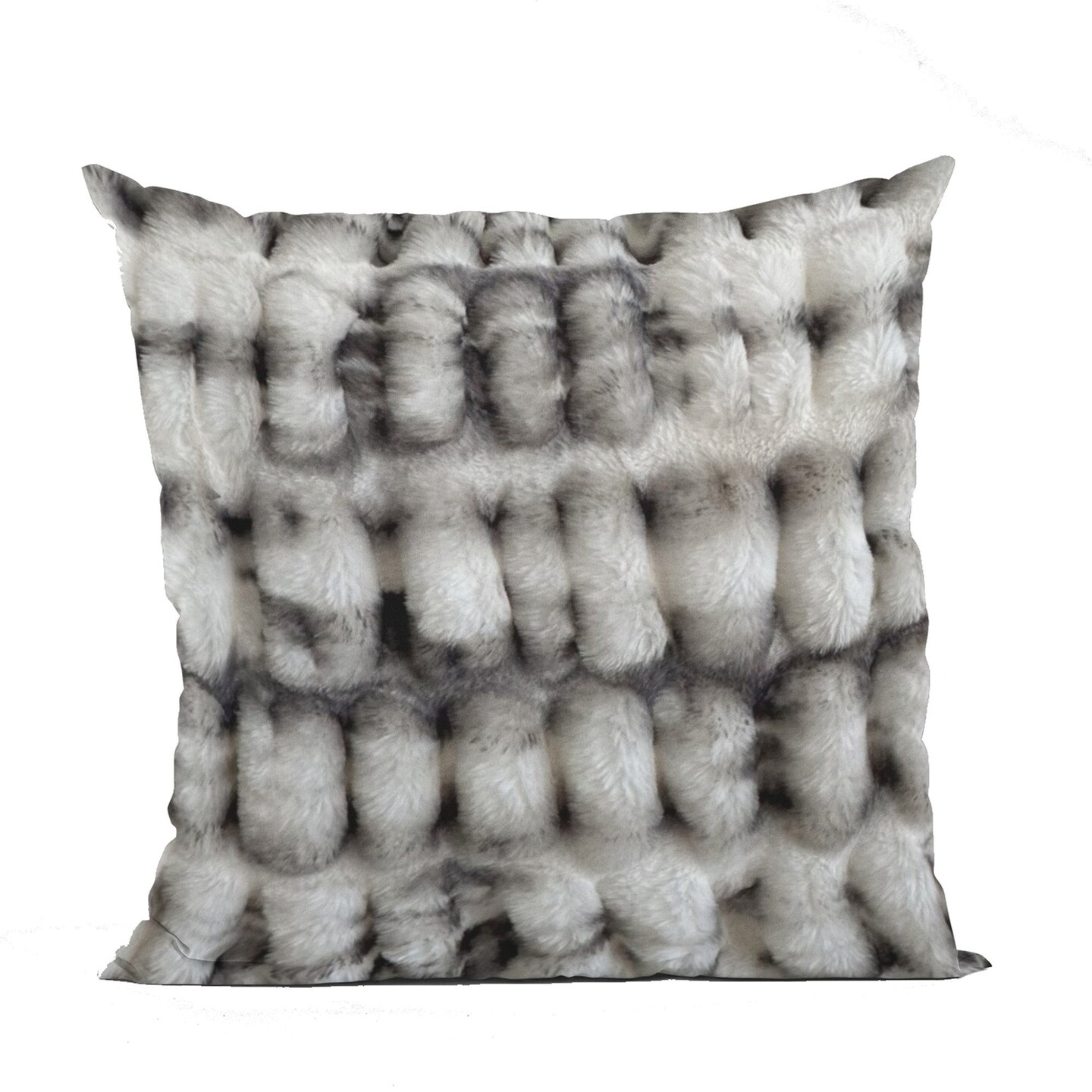 Edge Collections - Double sided 22" x 22" - Off White - Elegant Faux Fur Throw Pillow for Romantic Settings - 1 Piece