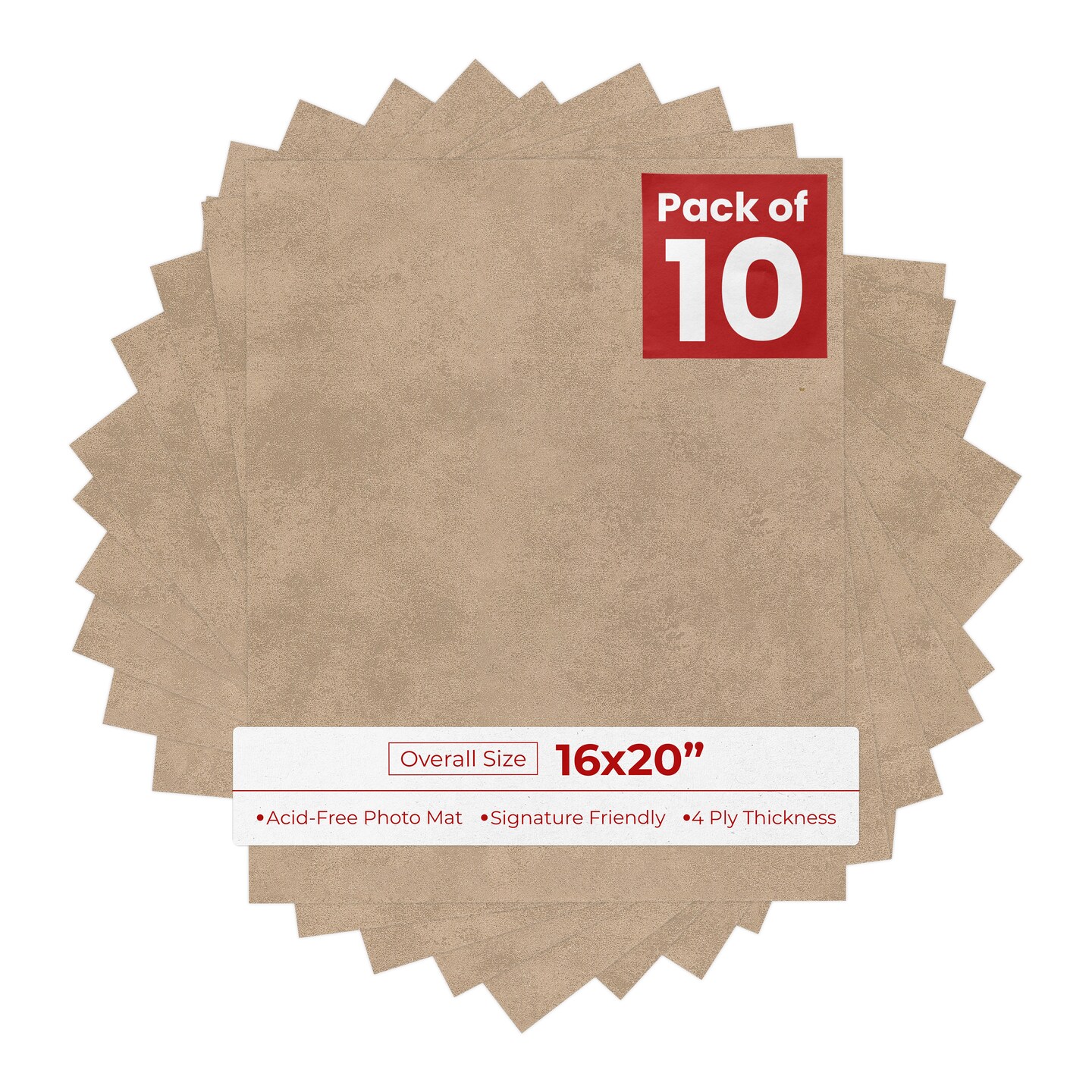 Earthen Taupe 16x20 Uncut Mat Board - Blank Sheets, No Opening