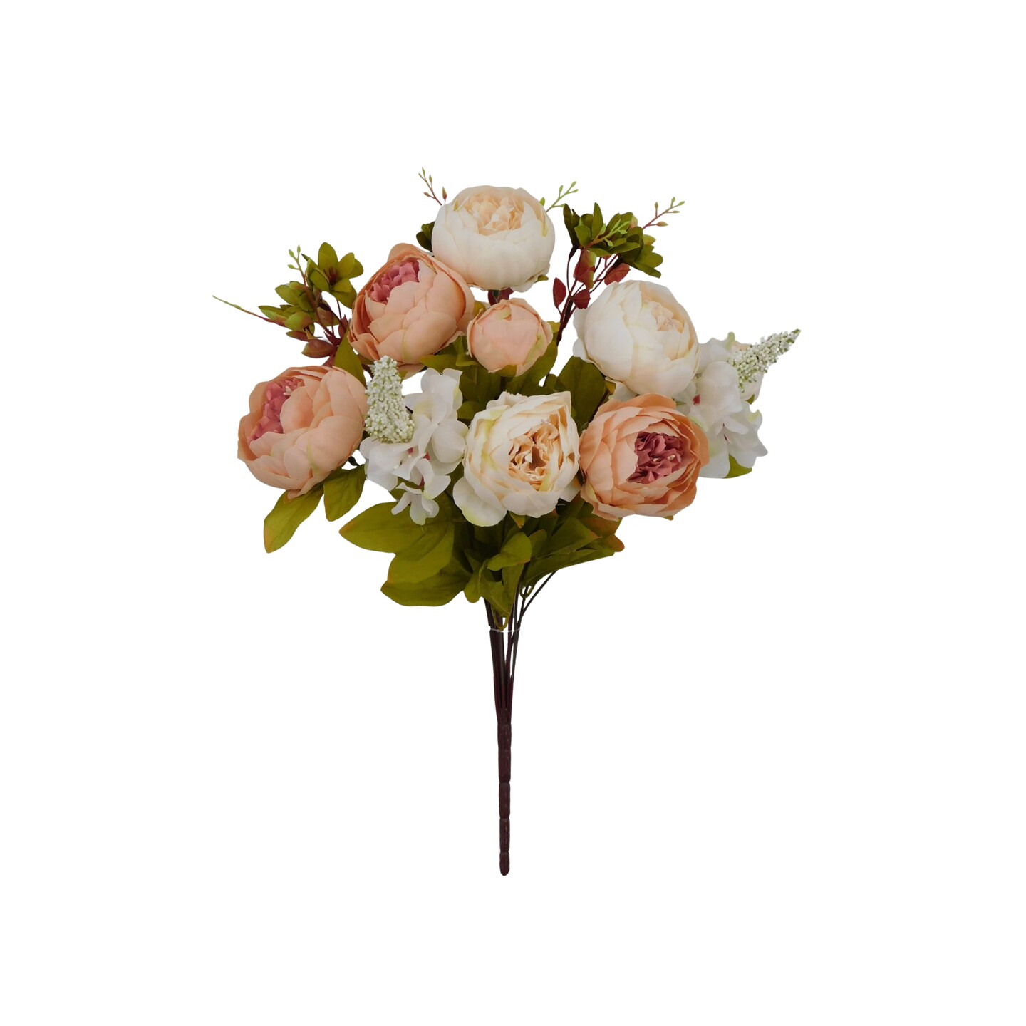 20” Artificial Two Tone Beige Cream Peony Bush – Faux Peony Bouquet with 13 Stems-63220-2TBE
