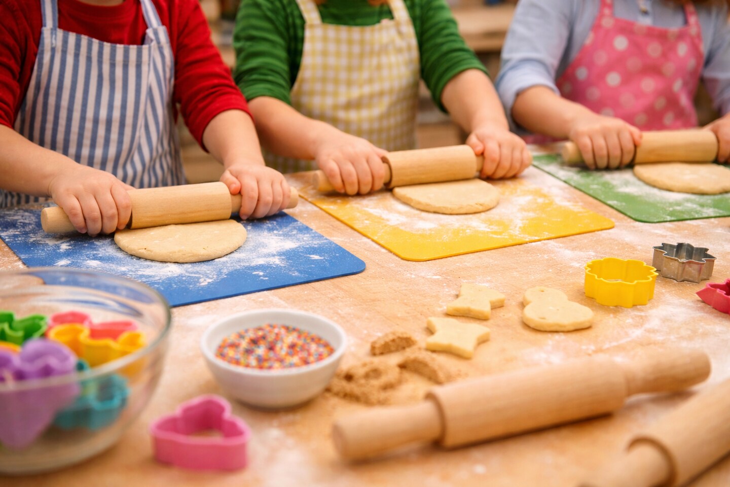 Wooden Rolling Pins 7" – 10 Pack for Kids Crafts, Baking Projects & Classroom Activities