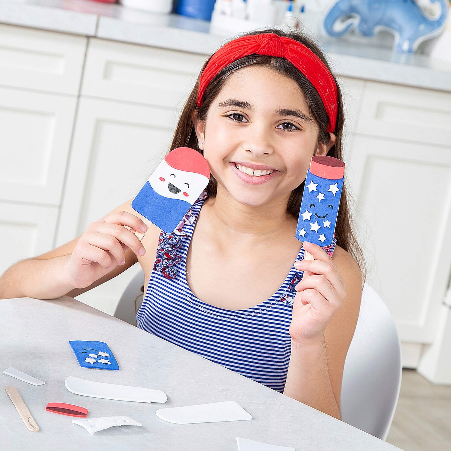 4th of July Patriotic Cool Treats Craft Stick Magnet Kit 12 Pieces