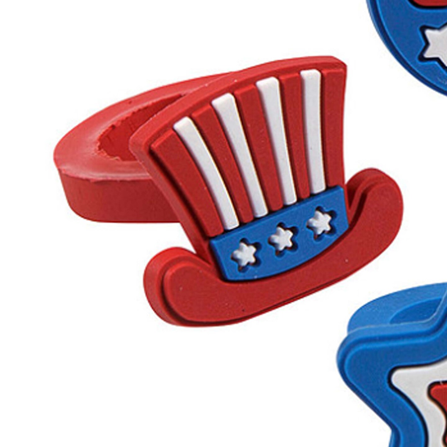 1&#x22; Patriotic Red, White &#x26; Blue Rubber Rings Assortment 24 Pc.