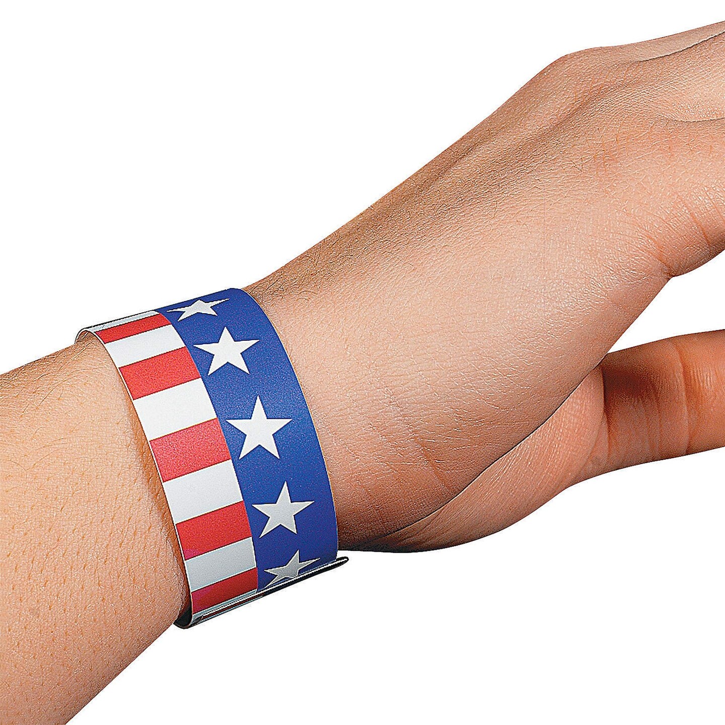 4th of July Wristbands Bulk 100 Pieces Patriotic Self Adhesive Paper Bands