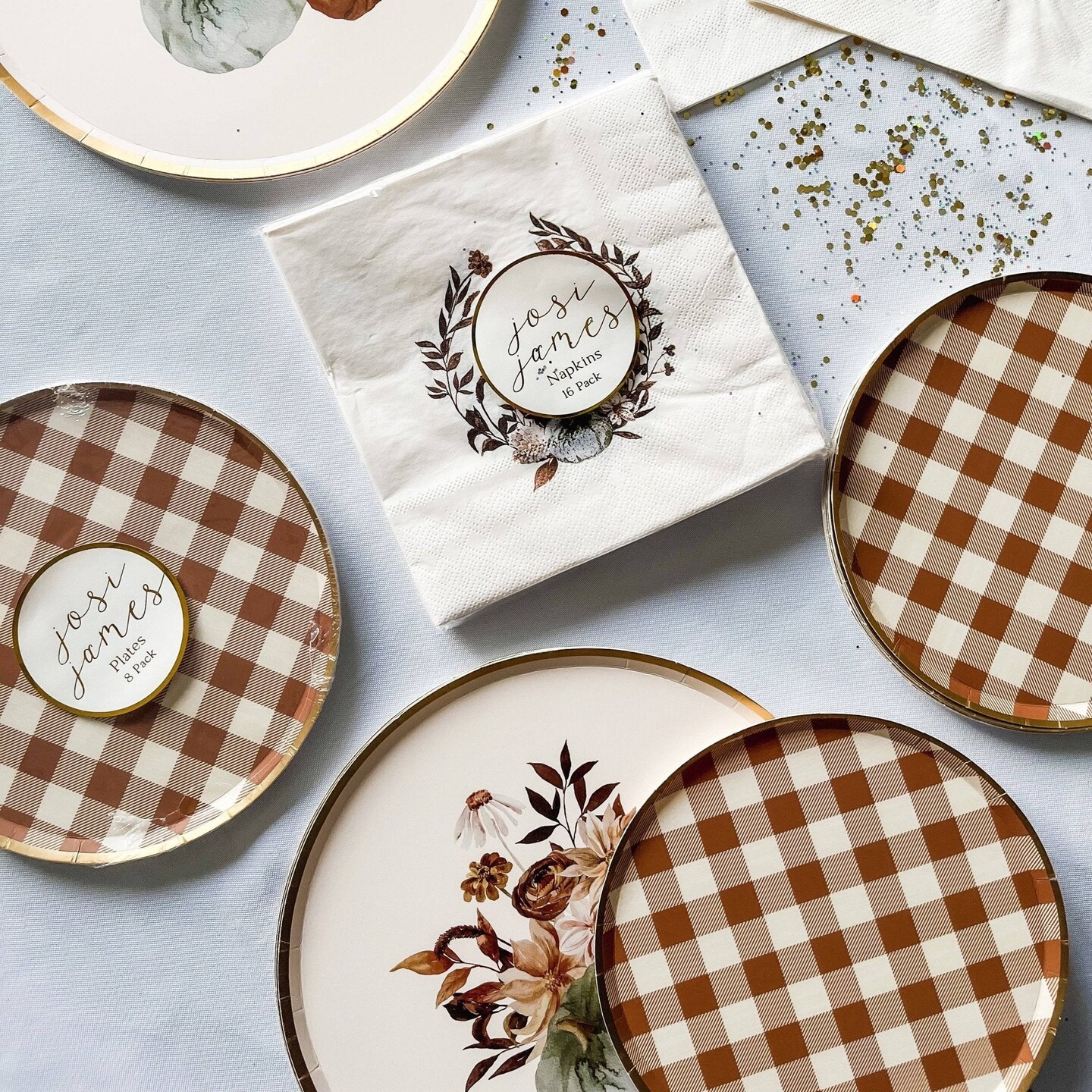 Fall Plaid Dessert Plate (8pcs)