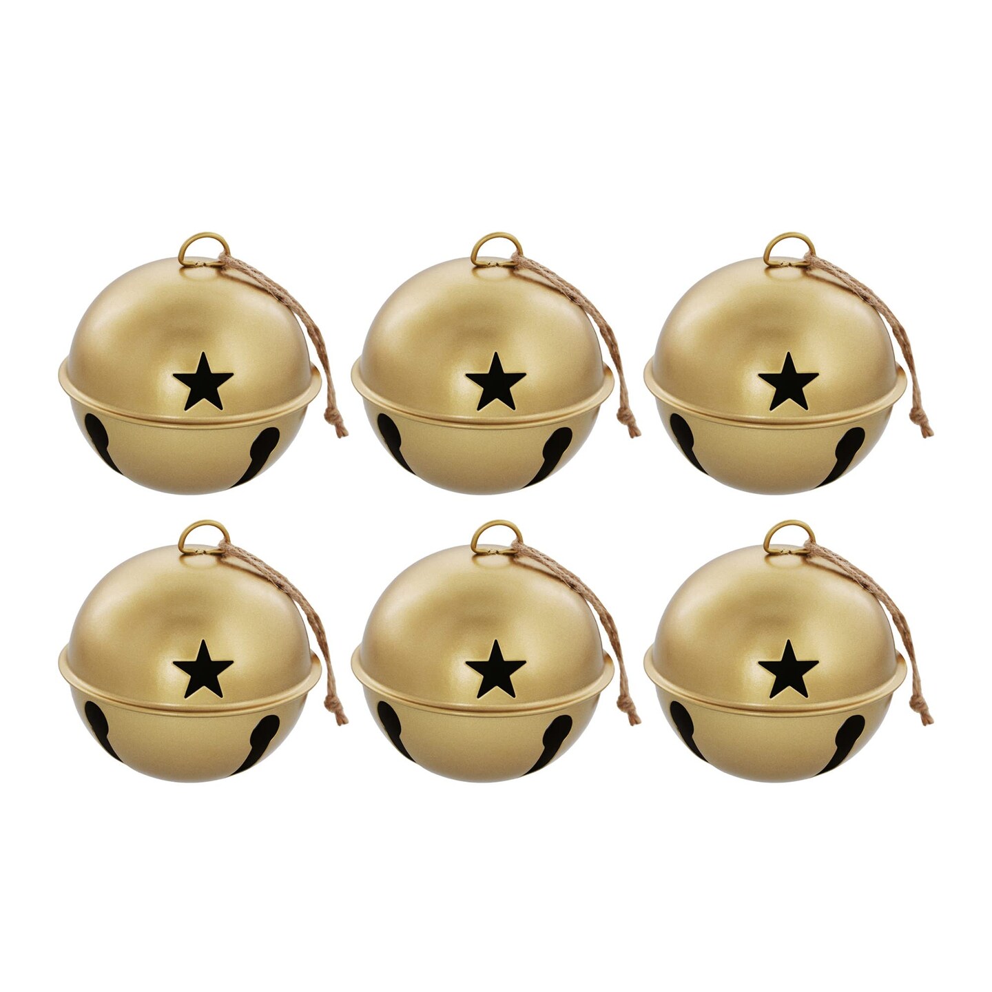 Jingle Bell Ornaments, 3.35-inch Diameter, 6-Pack