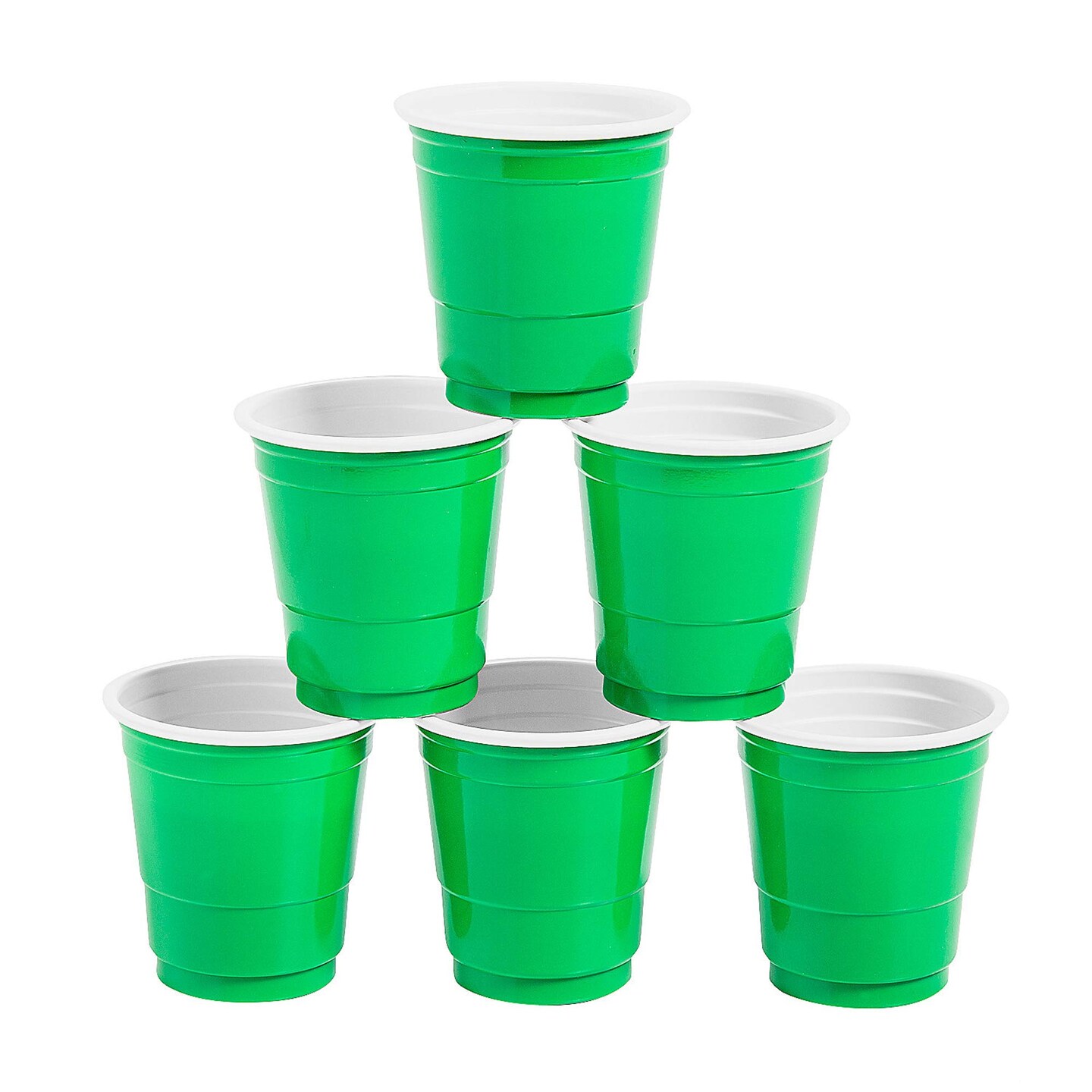 4th of July 1.5 oz. Bulk 50 Ct. Green Party Cup Disposable Plastic Shot Glasses