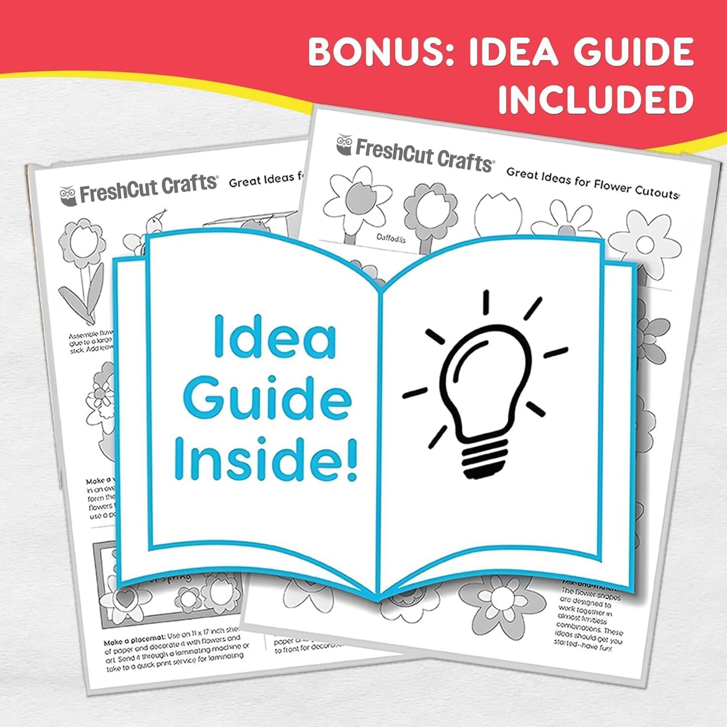 280 Pieces of DIY Flower Cutouts with IDEA Guide - 2-Sided Punch Out Tulips, Daisies, Daffodils, Flowers Ideal for Spring Craft Projects, and Mother's Day DIY Gift Craft