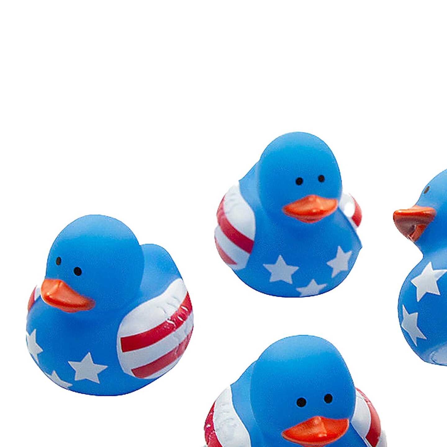 1 1/2" Mini Patriotic US Flag Stars & Stripes Rubber Ducks 24 Pieces