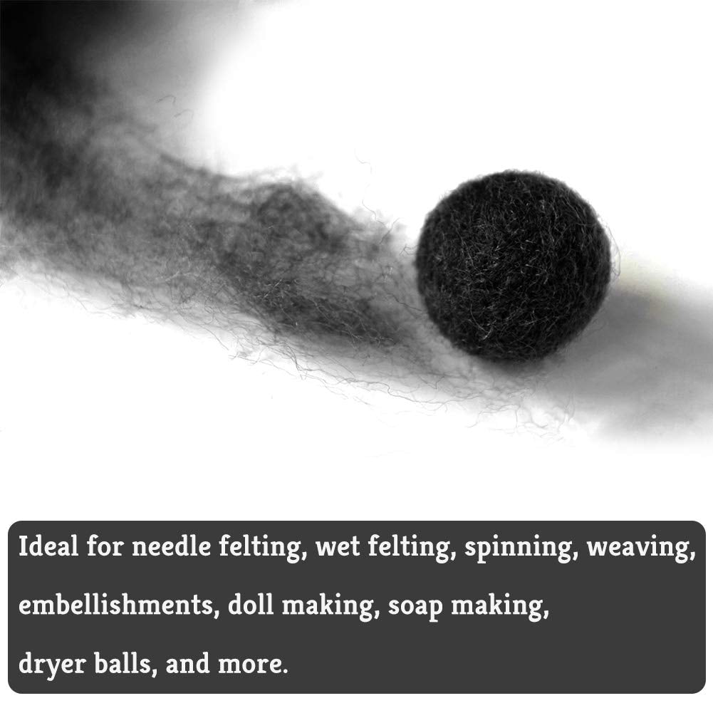 Wool Roving Bulk - 8.82oz/250g Super Wool Chunky Yarn, Wool Roving Top for Needle Felting, Soft Felting Wool Supplies for Hand Spinning, Felting, Blending, Weaving and DIY Craft