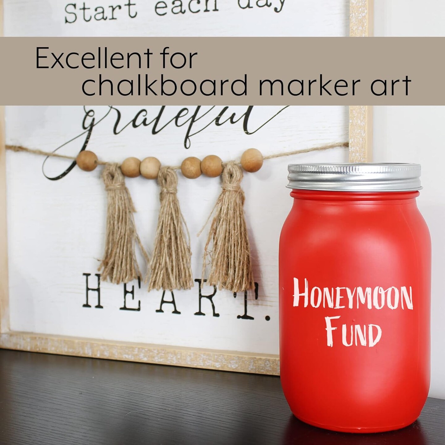 Red and White Mason Jars (Set of 3 Jars); Holiday Decor Colored Wide Mouth Mason Jars for Christmas, Valentine’s, 4th of July and Home Decor