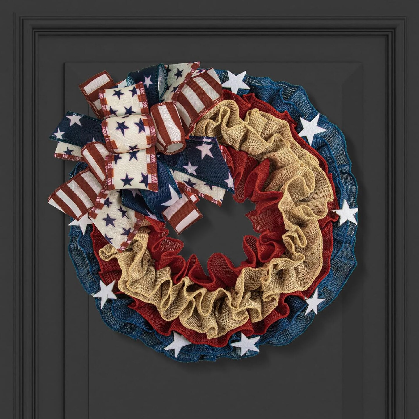 15.8 Inch Patriotic Wreaths for Front Door 4th of July Fourth Garland ...