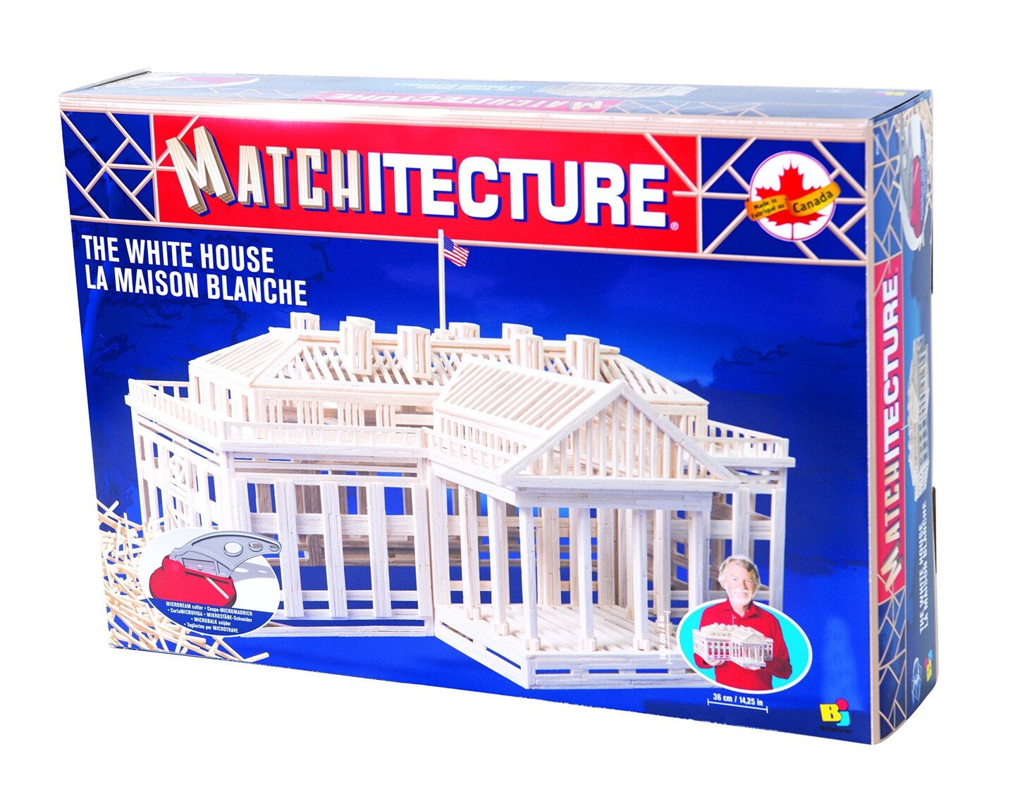Matchitecture - The White House - Wooden Beam Construction Kit - Cut, Glue and Assemble to Create a 3D Design - 1900 Pieces, 1+ Players Ages 14+