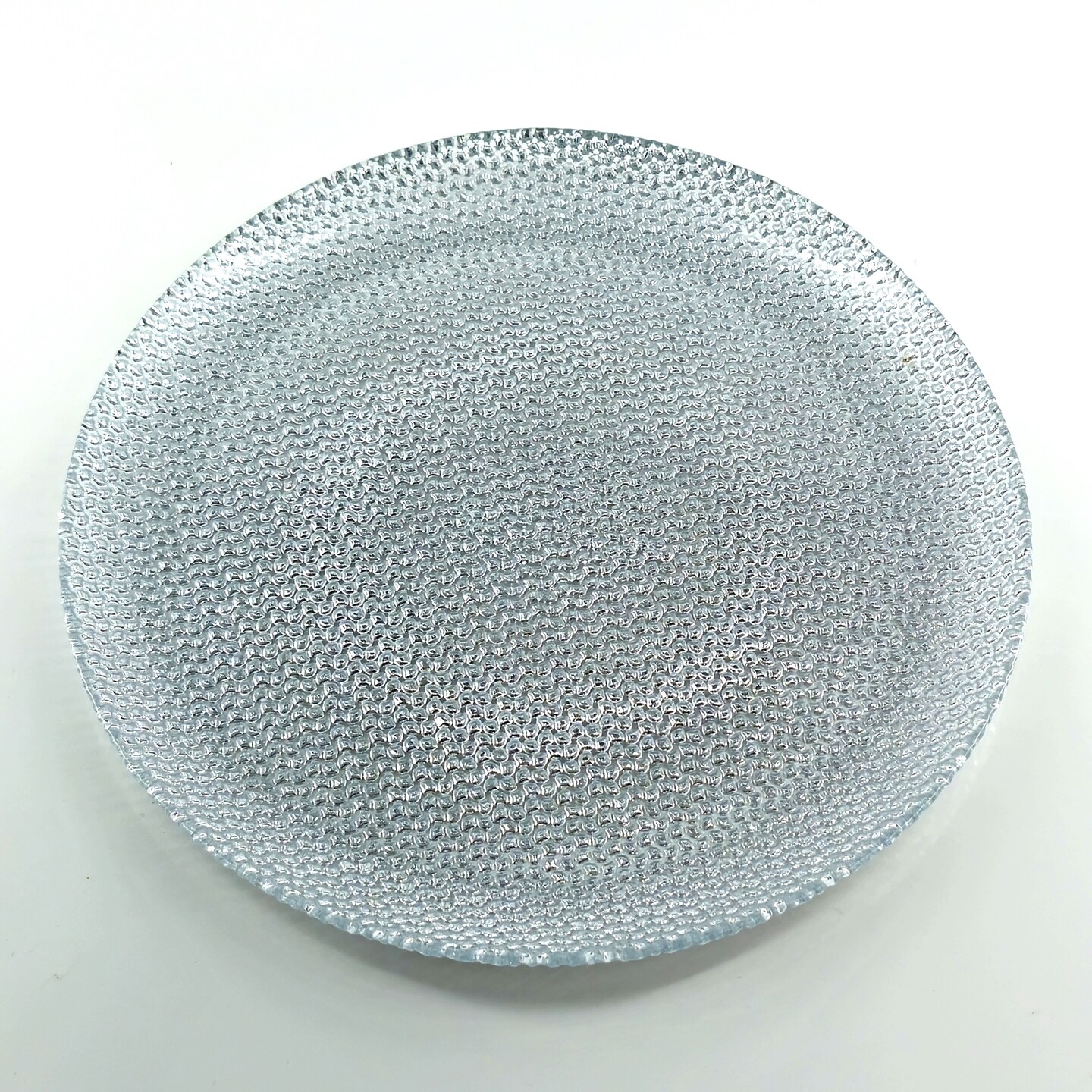 Handmade Glass Dinner Plate with Metal Finish Textured Modern Tableware