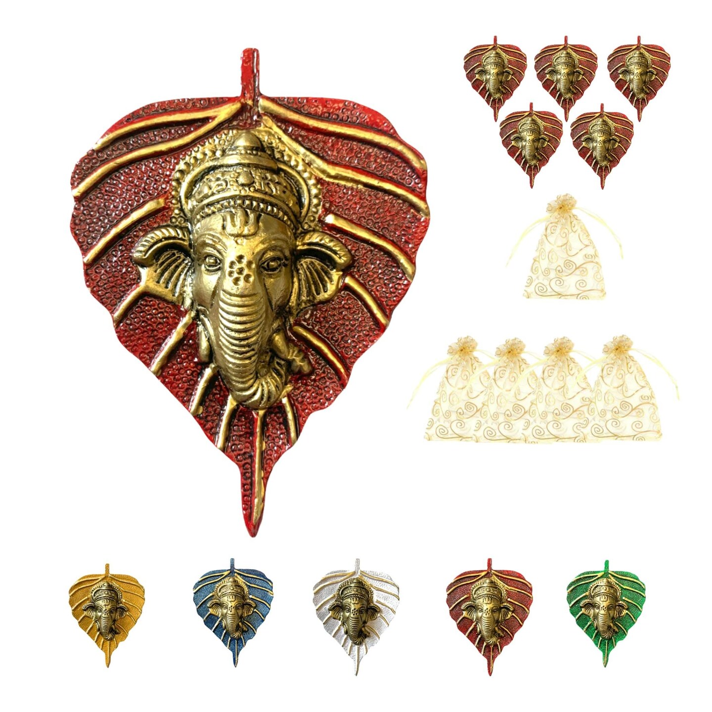 Leaf Ganesha Return Gift, Diwali Navrathri Decoration, Ganesh Wall Decor,housewarming Gift,indian Wedding, Pooja Puja Favor, Idol Statues, Feng Shui