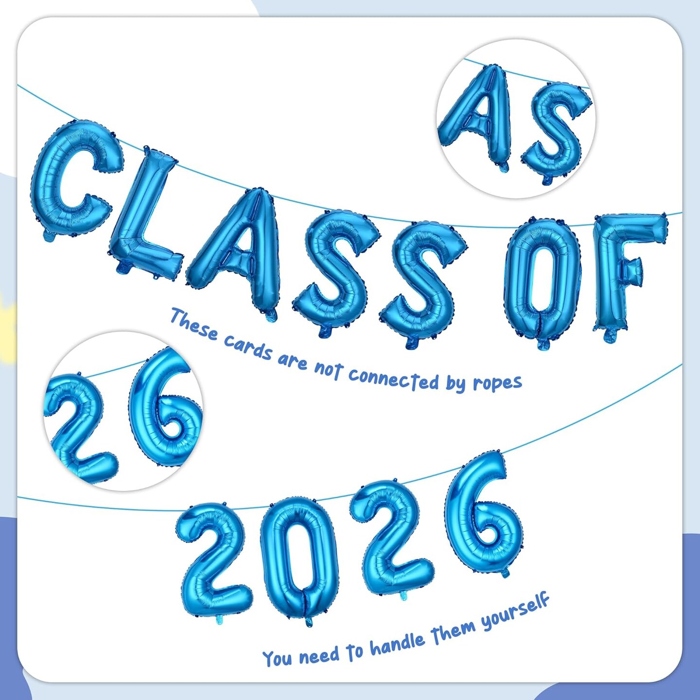 Graduation Party Decorations 2026 Balloons - 27 Pcs Blue Class Of 2026 Banners Foil Graduation Cap Star Balloons Latex Balloon Set For High School College Graduation Party Decor Supplies