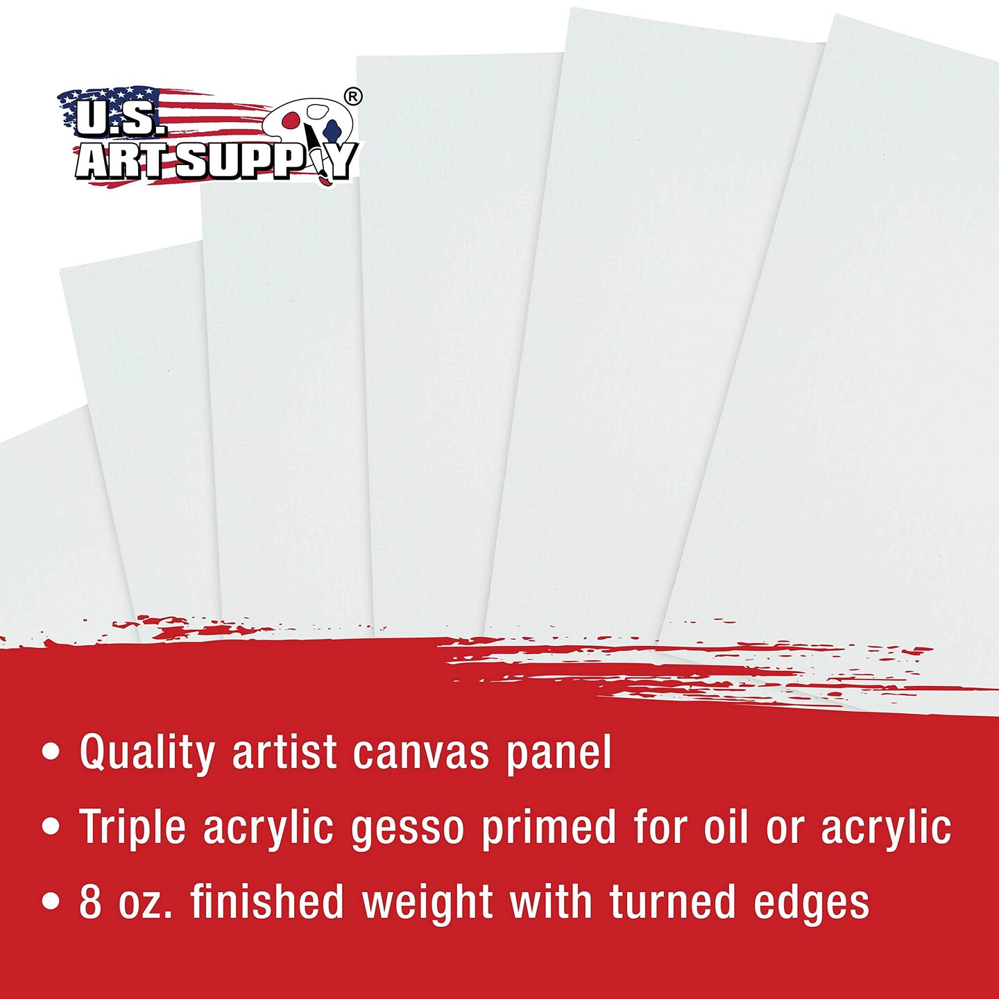 US Art Supply 4 X 6 inch Professional Artist Quality Acid Free Canvas Panel Boards for Painting 24-Pack (1 Full Case of 24 Single Canvas Board Panels)
