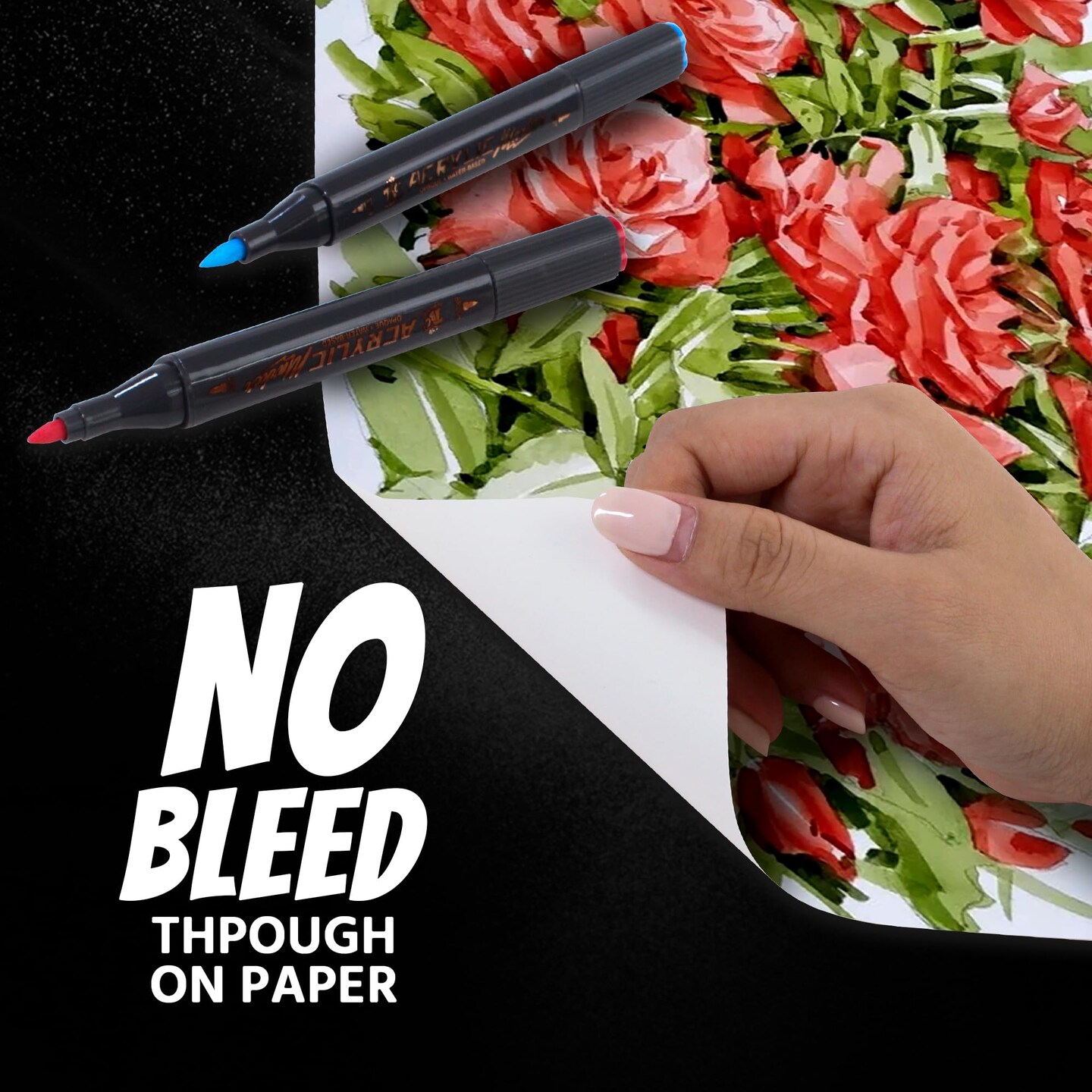 TBC The Best Crafts Handmade Box Art Set with Large Capacity Acrylic Markers, Dual Tip, Assorted Colors (24 Colors)