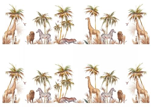 African Animals Edible Image cake border 2 Strips per sheet 3.5x10.5 inchs