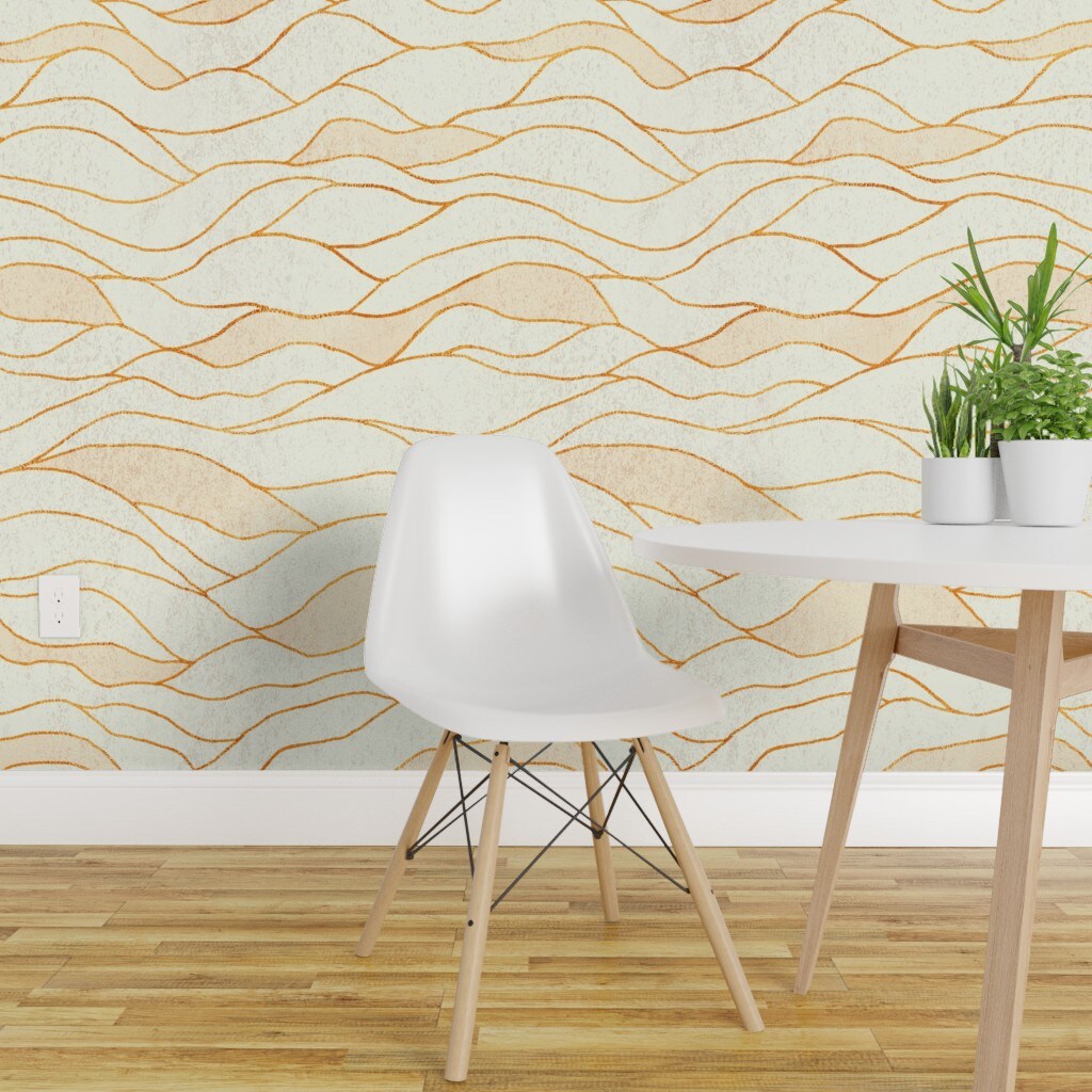 Pre-Pasted Wallpaper 2FT Wide Soft Sand Dune Coastal Nautical Neutral Calm Serene Minimal Simple Beach Ocean Seaside Custom Pre-pasted Wallpaper by Spoonflower