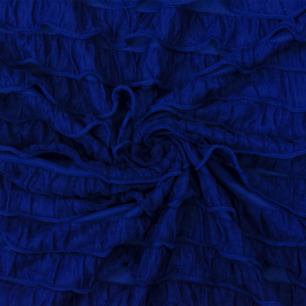 Royal Blue Solid Stretch Poly Ruffle Knit Fabric By the Yard