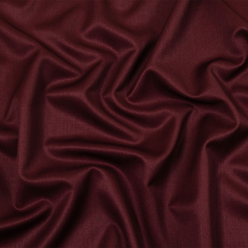 1 Yard Super 120 Merino Wool Suiting - Burgundy - Finn Collection 62&#x2019;&#x2019; Width