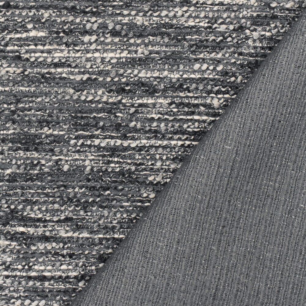 Gray-Black-Multi Slub Boucle Poly Rayon Dobby Woven Home Decorating Fabric By the Yard