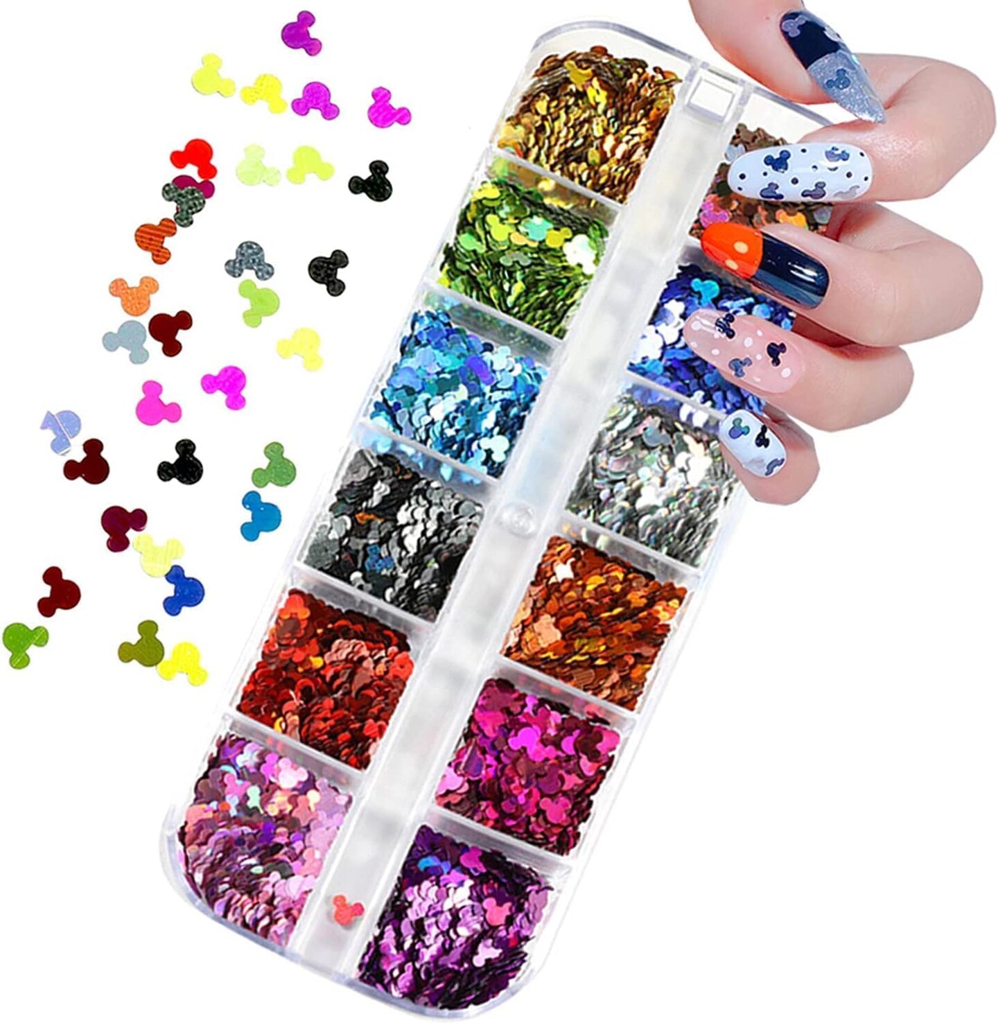 12 Colors Cute Nail Glitter Sequins Nail Art