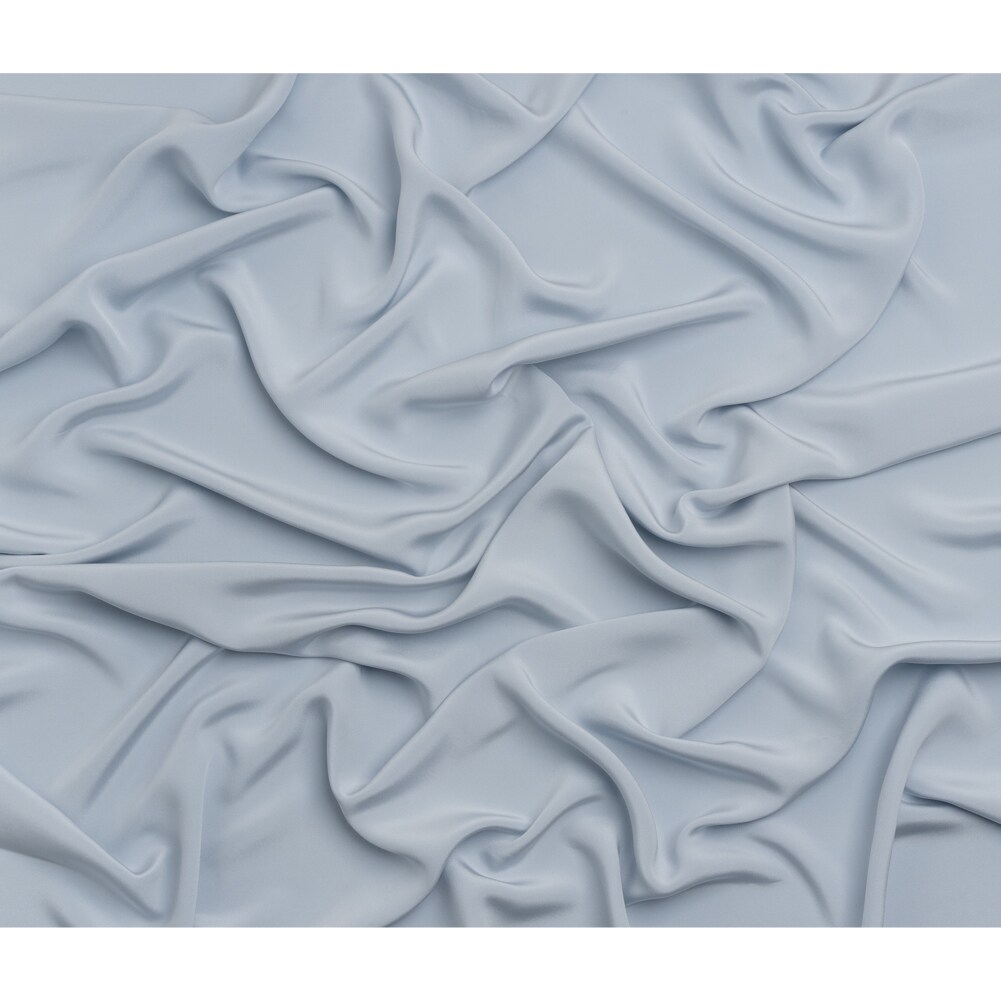 1 Yard Solid Baby Blue Silk Crepe Fabric Four Ply for High End Fashion, 44 Inches Width