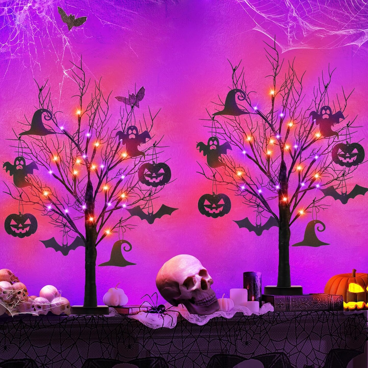 2 Pack 24 Inch Halloween Decorations Indoor (Black) 0.1"D x 0.1"W x 0.3"H