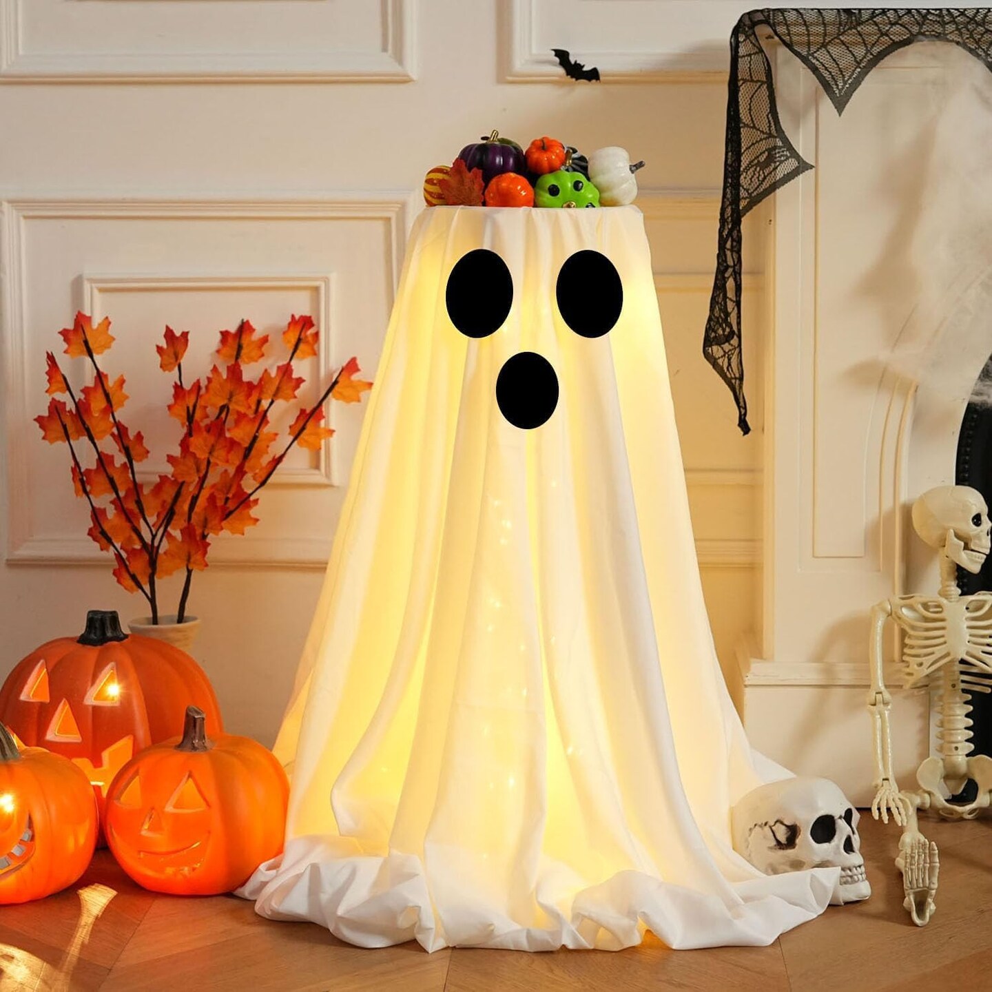 Lit Ghost Candy Bowl Decorations Trick or Treat Candy Holder