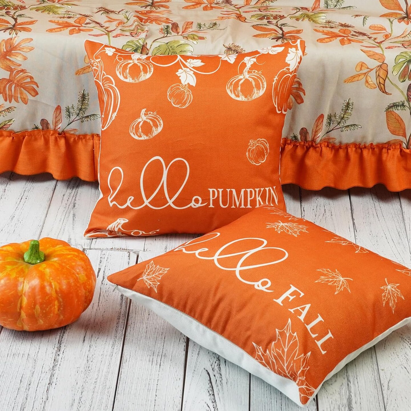 Set of 2 Fall Throw Pillow Covers 20x20