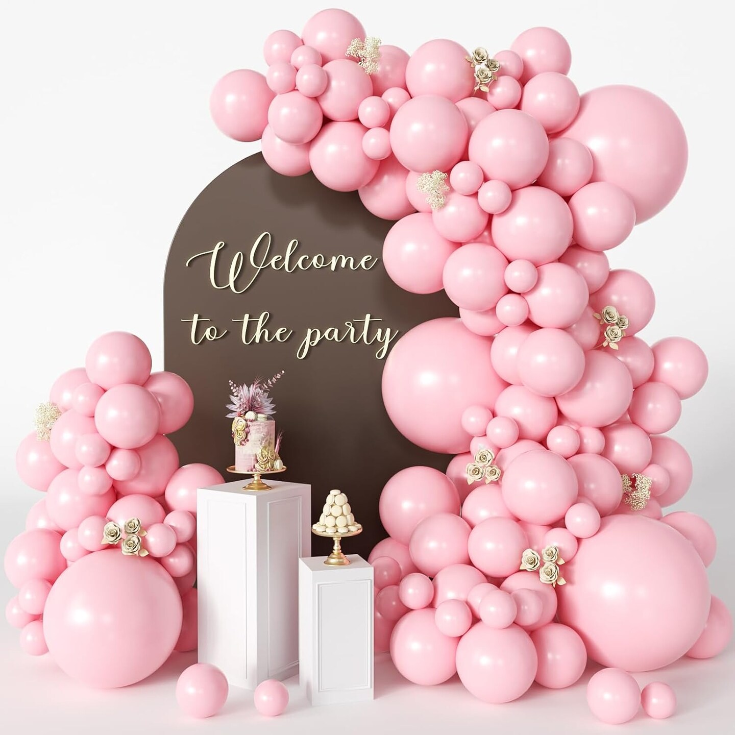 125pcs Light Pink Balloon Arch Kit – Pastel Baby Pink Garland Set in 5”, 10”, 12”, 18” Sizes with Glue Dots & Tape for Princess Birthday, Baby Shower, Gender Reveal & Party Decorations