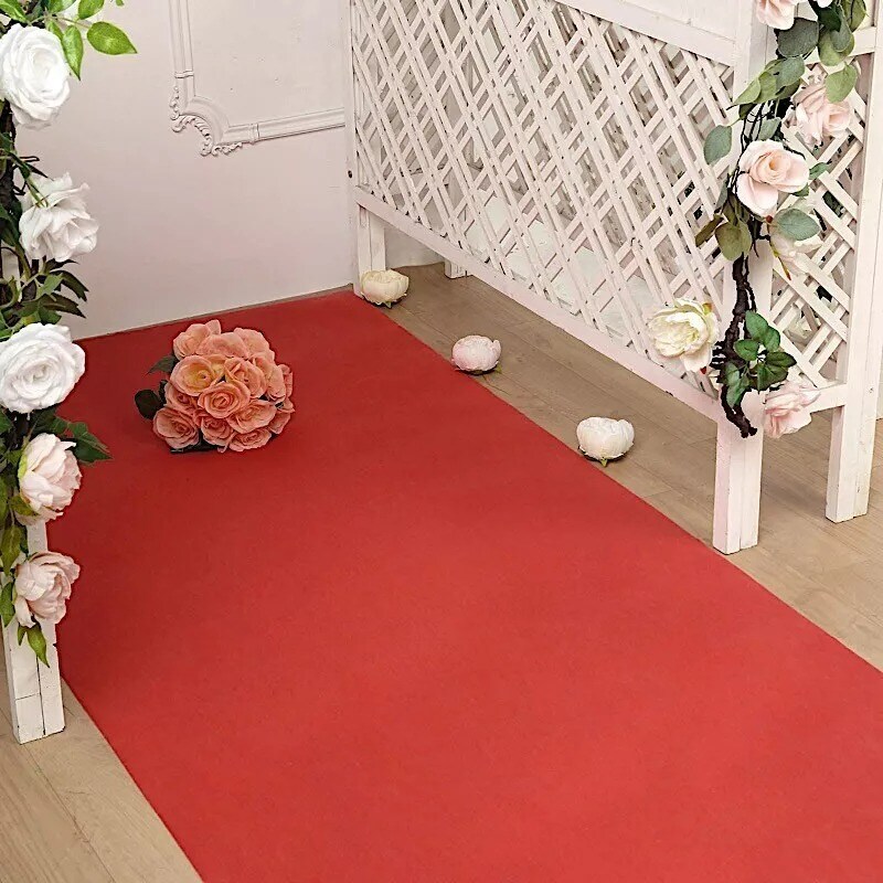 100 ft Red Rayon Wedding Aisle Runner Events Receptions Ceremony Decorations