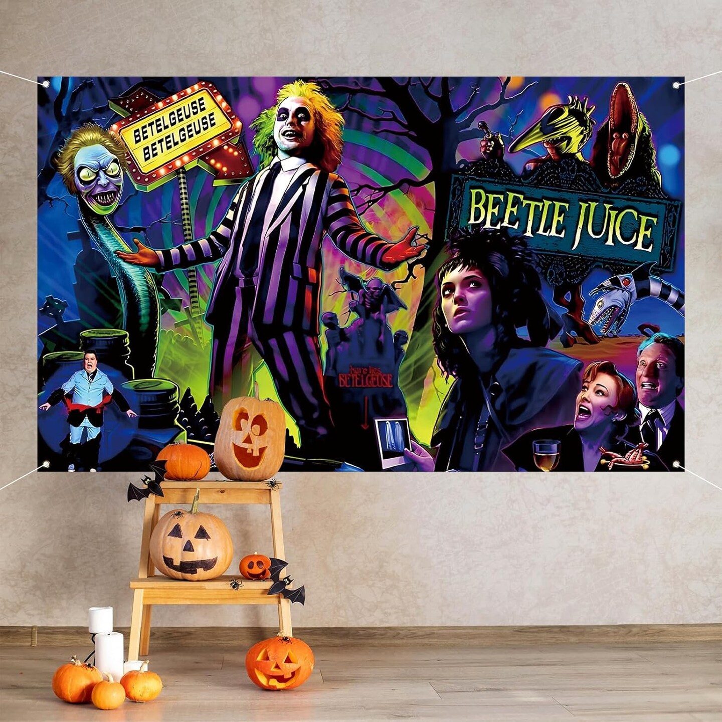 Beetlejuice Banner Horror Party Decorations
