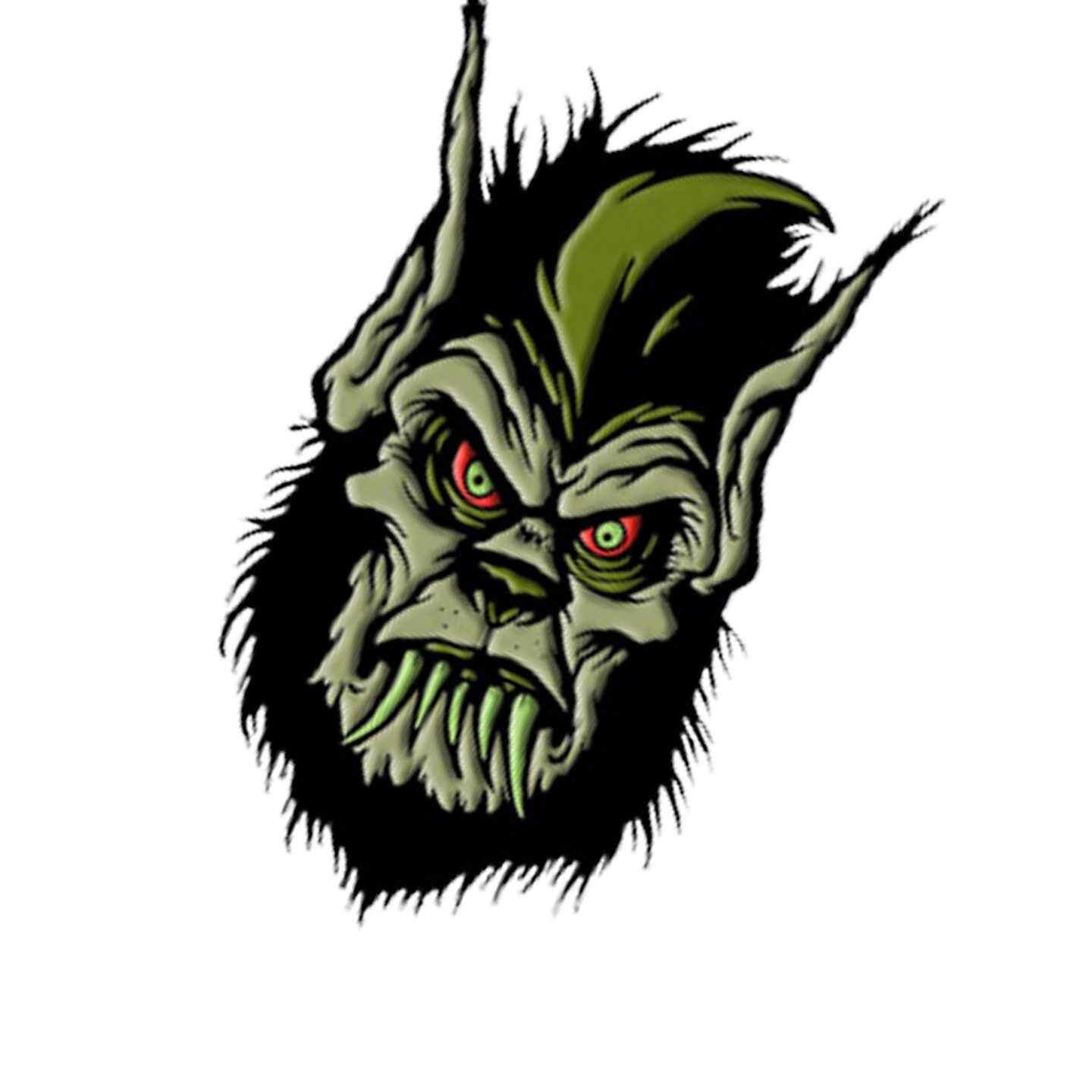 Toxictoons Werewolf Monster Face Full-Color Enamel Pin 1 1/2&#x22;