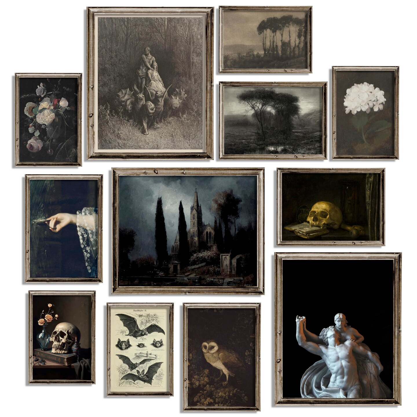 Waschbr Gothic Wall Art Decor  Dark Academia Wall Prints for Bedroom  Wall Collage Kit Pictures for Living Room  Witchy Posters for Room Aesthetic  Moody Halloween Dorm Gallery Home Decor
