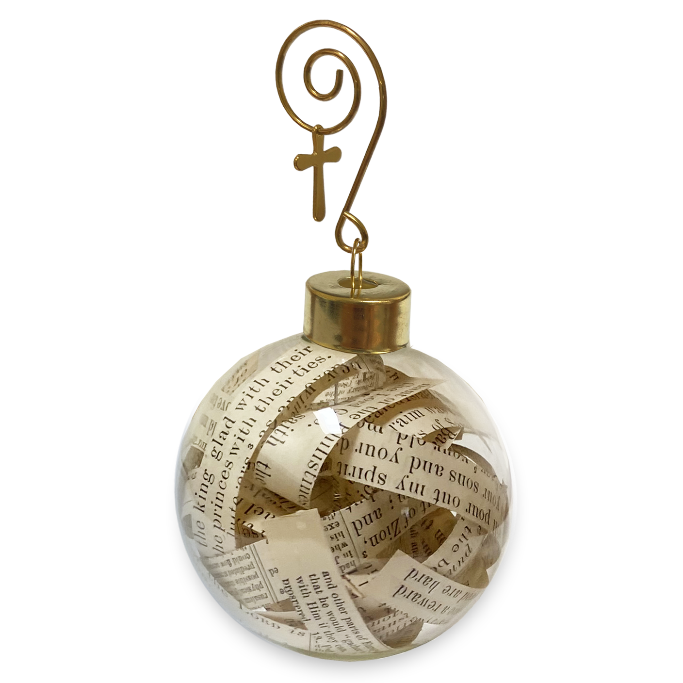 Bible Ornament Made with Pages from a Bible, Handmade Bible Ornament with Scripture Bible Verses Inside Glass Ball, Christmas Tree Decor - image8