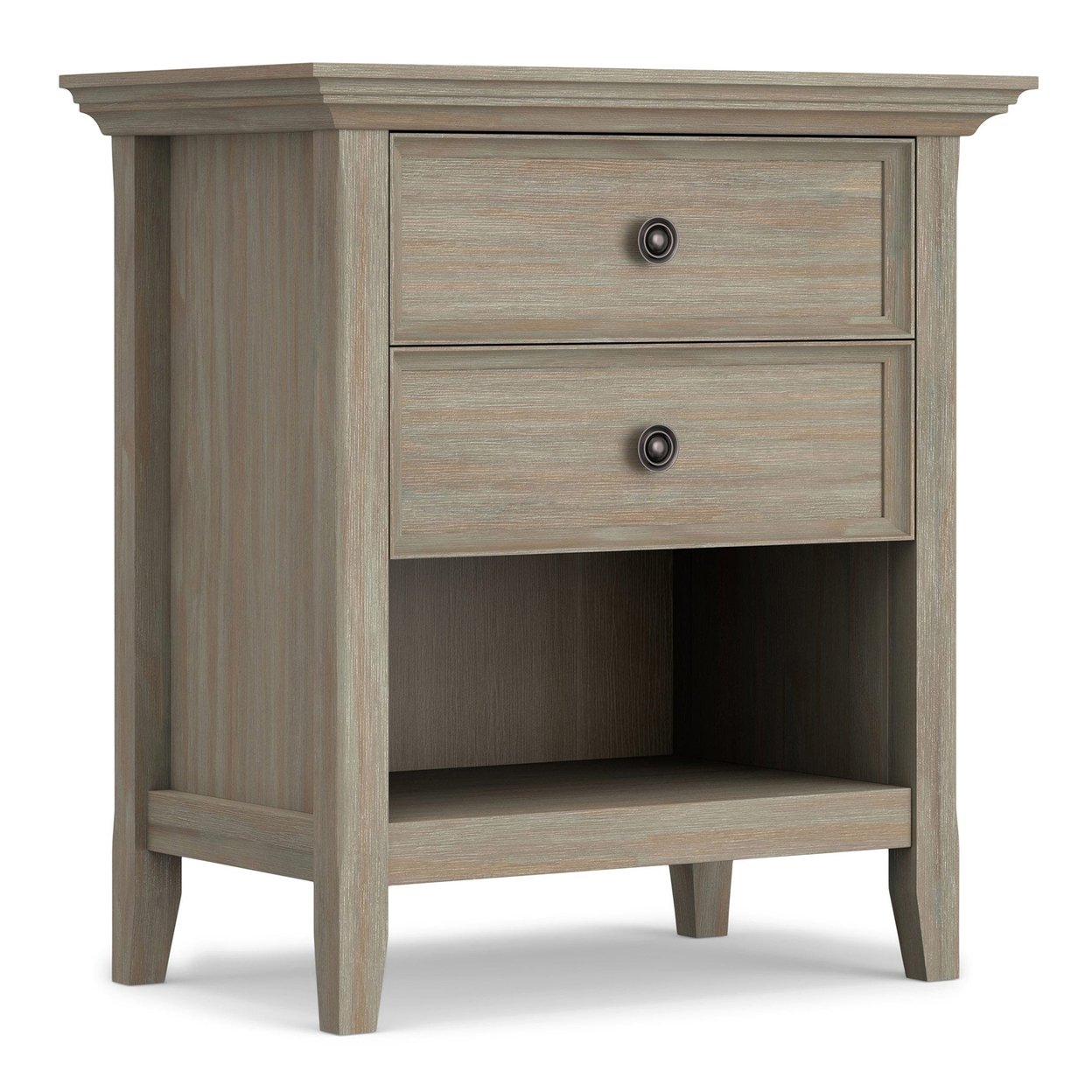 Simpli Home Amherst 24" Night Stand, Bedside Table, Rectangle, With Storage