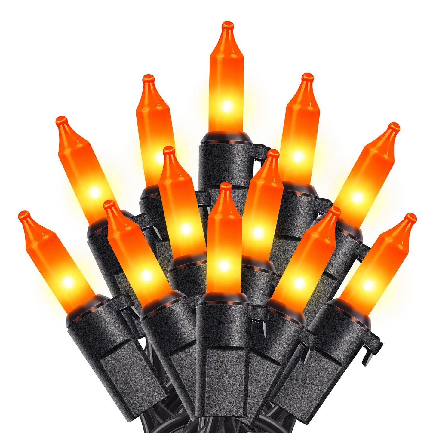 woohaha Outdoor Halloween Lights(23 Feet 100 Count)Incandescent Orange