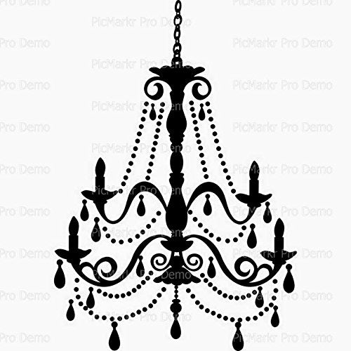 6&#x22; Round Cake - Chandelier - Edible Cake or Cupcake Topper - D9950