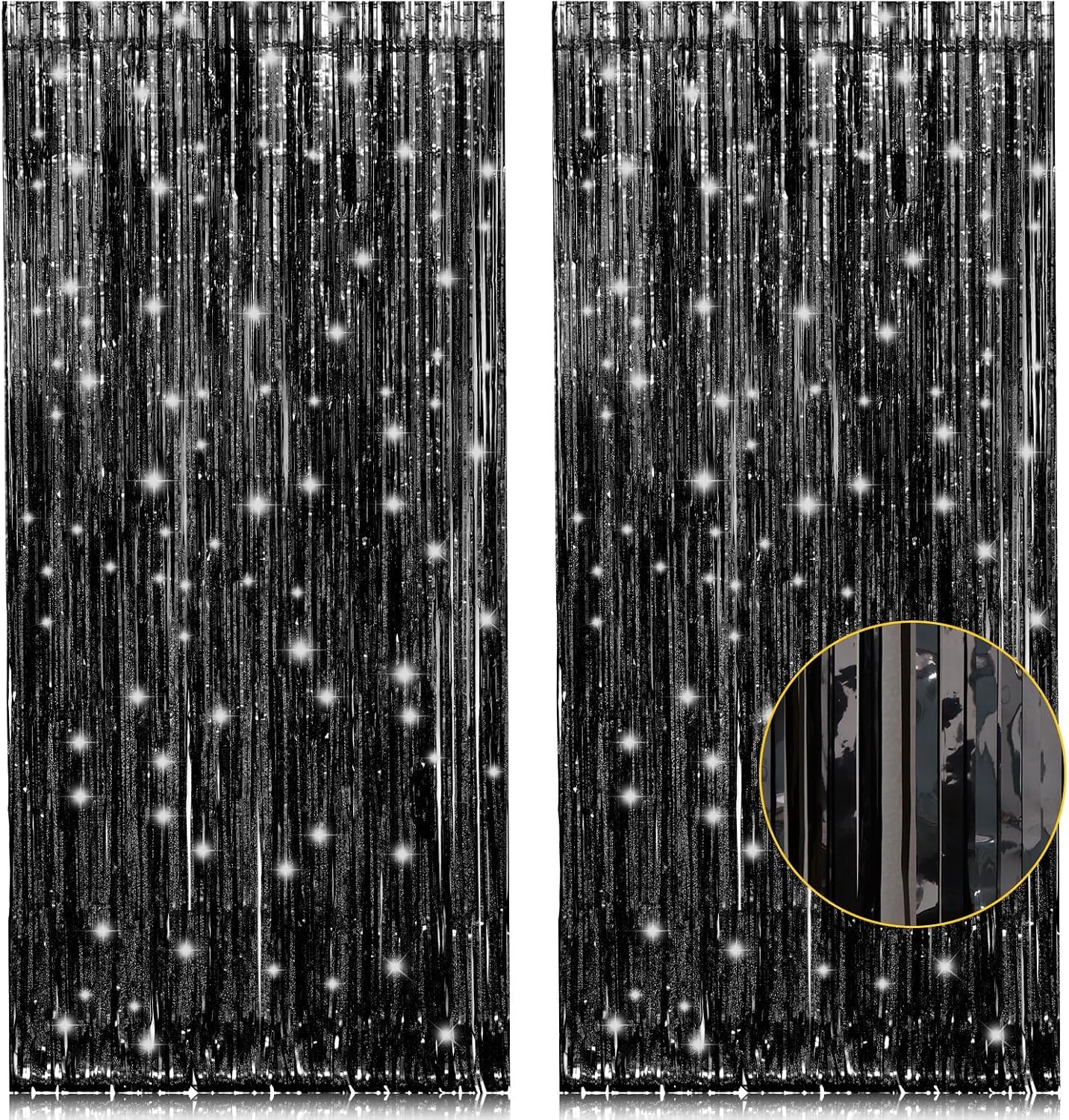 Black Tinsel Foil Fringe Curtains