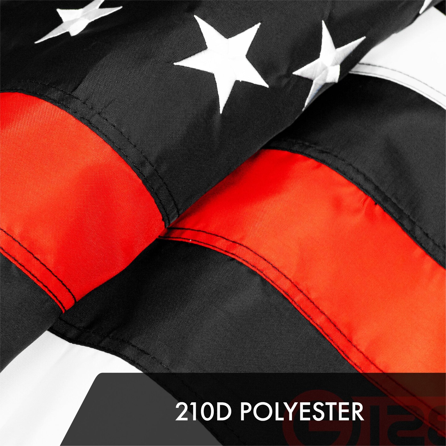 Thin Red Line State Flag 3x5 Ft 2-Pack Embroidered Polyester By G128