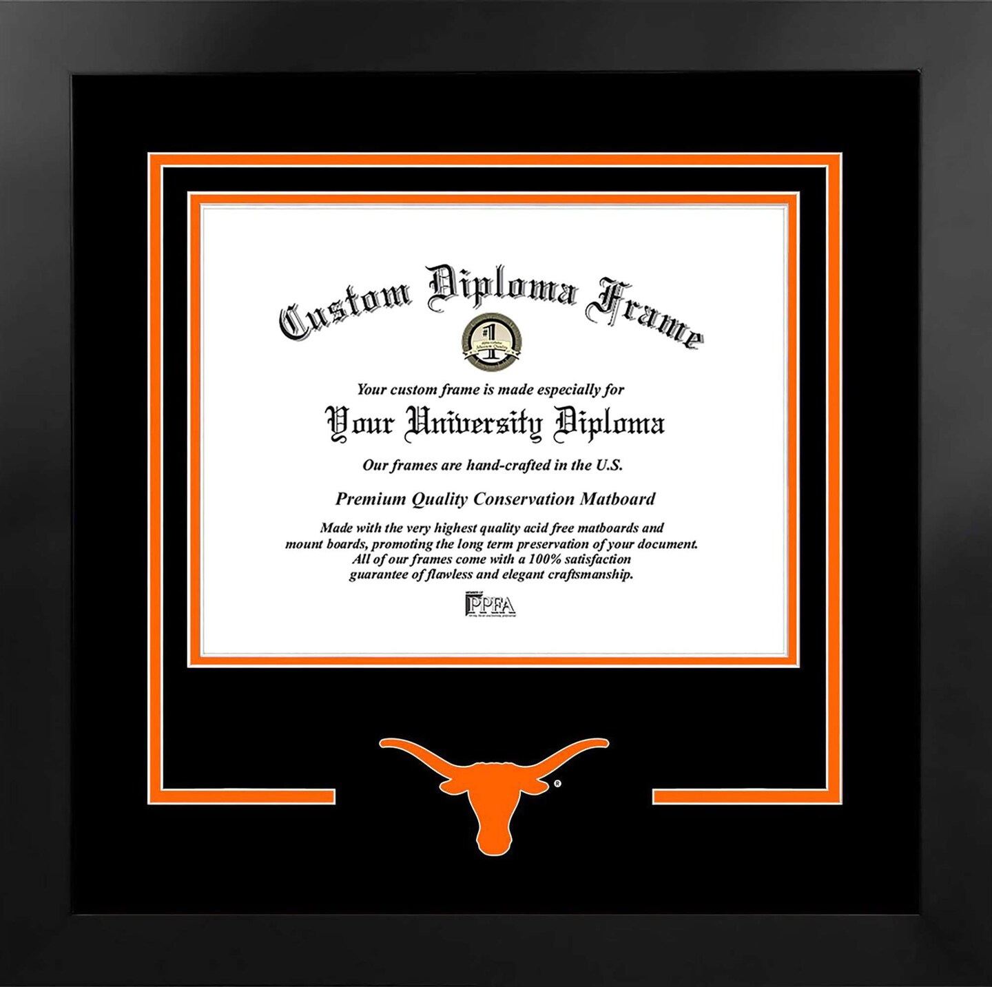 University of Texas, Austin Longhorns 14w x 11h Spirit Diploma Manhattan Black Frame with Bonus Campus Images Lithograph (value savings $59)